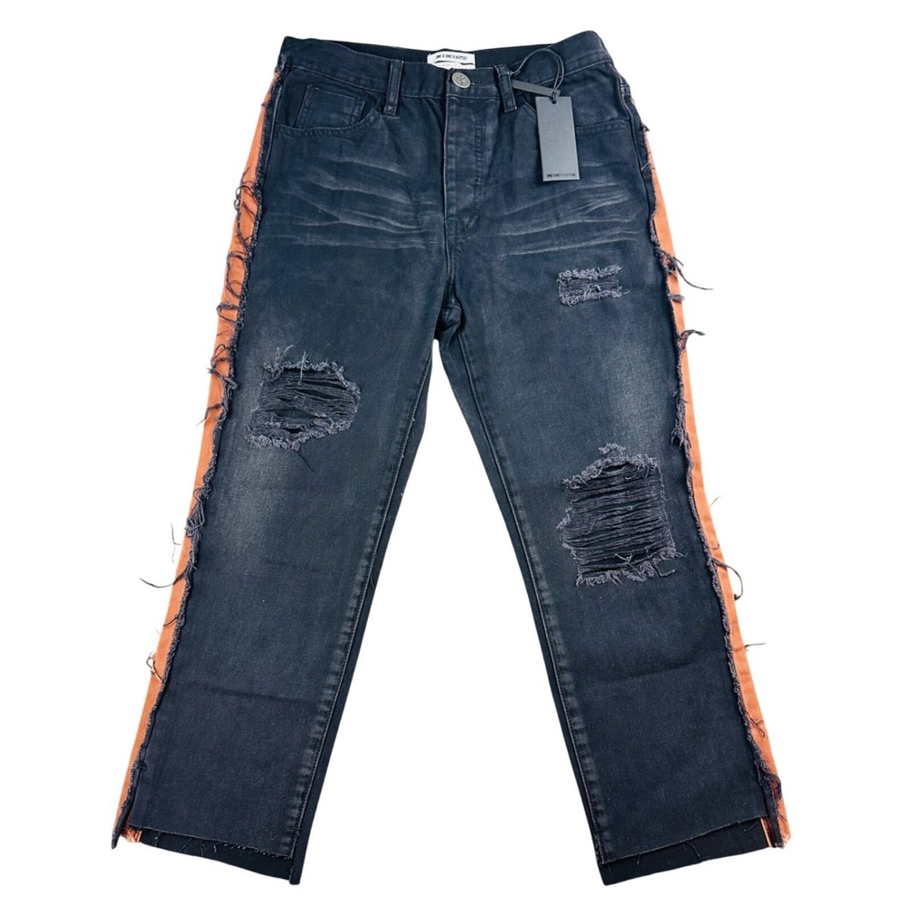ONE X ONETEASPOON Jeans Women 26 Black Van Low Waist Relaxed Straight Denim